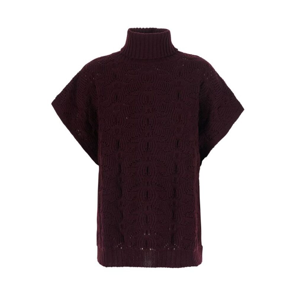 Etro Women Brown High-Neck Sweater With Wide Short Sleeves In Blend Wool Women